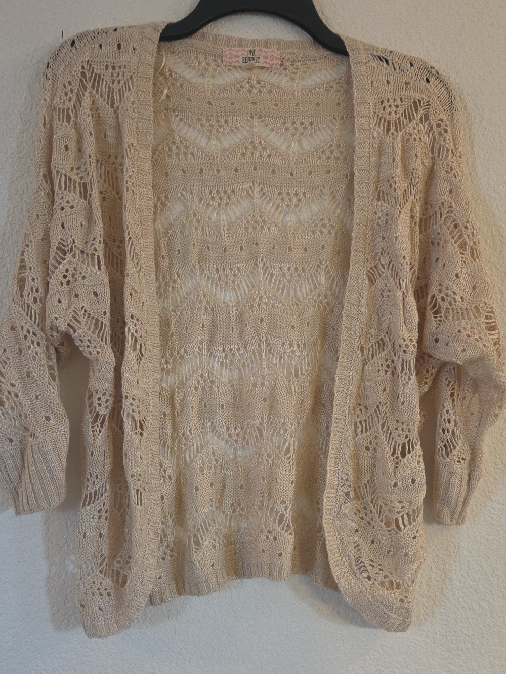 Pink Republic Open-Knit Cream Women's Cardigan